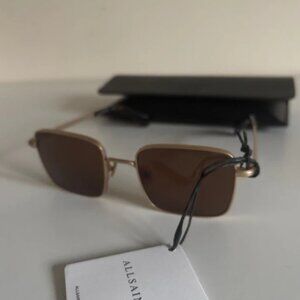 AllSaints Men Unisex Aron Square Sunglasses with golden frame
